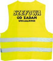 KAMIZELKA ODBLASKOWA z nadrukiem SZEFOWA DO ZADAŃ
