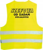 KAMIZELKA ODBLASKOWA z nadrukiem SZEFOWA DO ZADAŃ