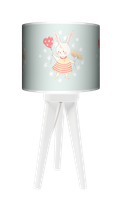 Lampa stołowa - trójnóg drewniana mała - Bunny Girl
