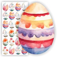 NAKLEJKI pisanki kolorowe WIELKANOCNE prezent kartkę 24 szt. 5 cm