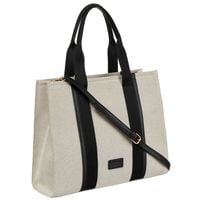 modna shopperka damska w czarno-beżowym kolorze z regulowanym paskiem