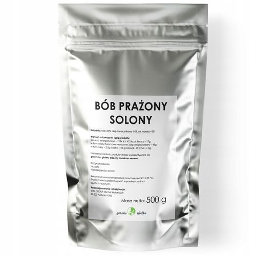 BÓB PRAŻONY SOLONY chrupiąca przekąska 500g na Arena.pl