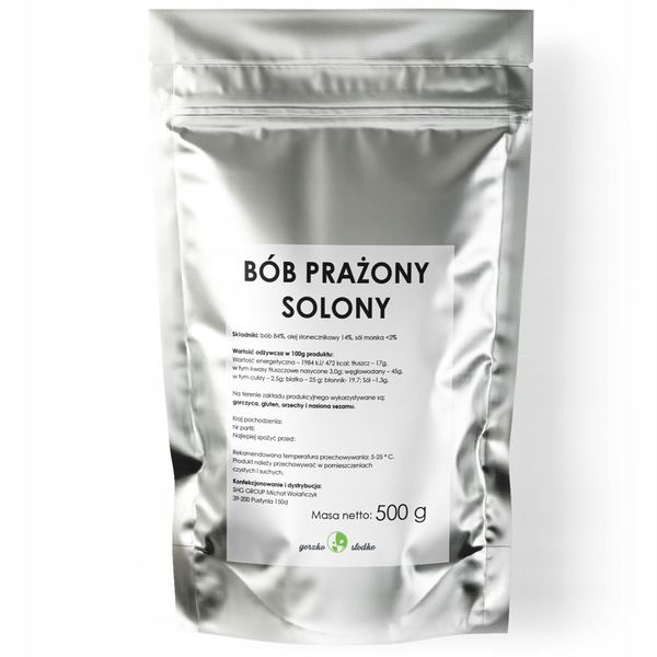 BÓB PRAŻONY SOLONY chrupiąca przekąska 500g zdjęcie 5