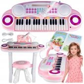 PIANINO ORGANY KEYBOARD DUŻE dzieci TABORET z mikrofonem NAGRYWANIE 37