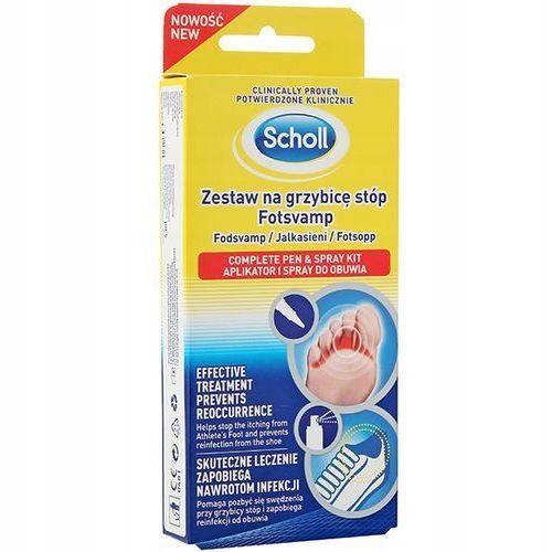 SCHOLL zestaw na grzybicę stóp, aplikator + spray na Arena.pl