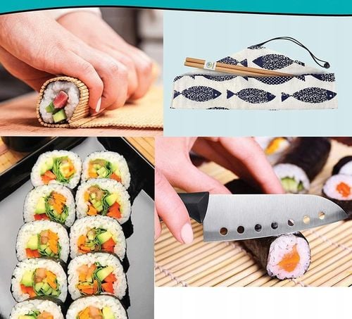 30SZT ZESTAW MASZYNKA DO ROBIENIA SUSHI Z ROLKA MATA PRASKA NÓŻ DO na Arena.pl