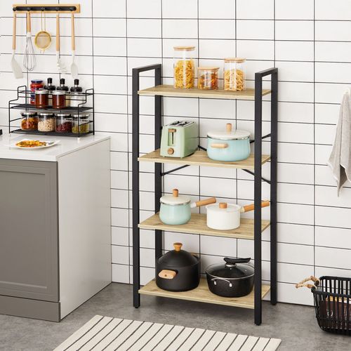 Regał na książki dąb artisan czarny 120 cm 4 półki loftowy na Arena.pl