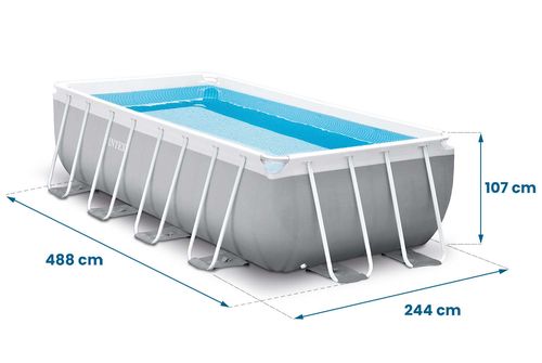 Basen ogrodowy stelażowy Prism Frame 488 x 244 x 107 cm 18w1 INTEX 26792 na Arena.pl