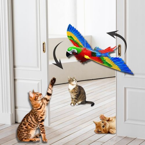 INTERAKTYWNA ZABAWKA DLA KOTA PAPUGA LATAJĄCA SKACZĄCA ELEKTRYCZNA NA ŻYŁCE na Arena.pl