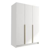 Szafa CALIA I 150 cm-pojemna garderoba-BIAŁY+ZŁOTY