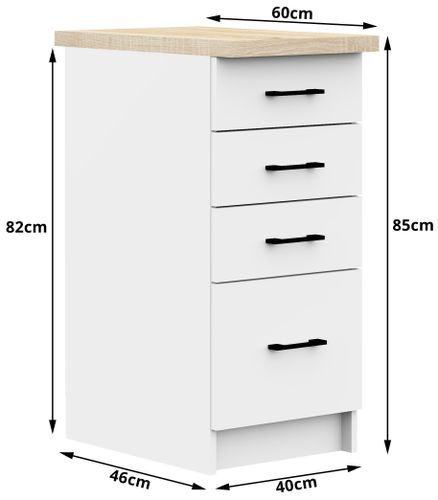 SZAFKA KUCHENNA OLIWIA S 40cm 4S BIAŁA na Arena.pl