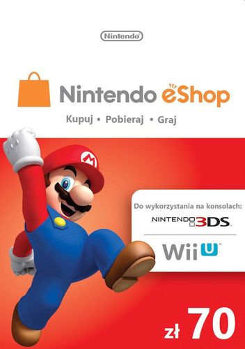 Nintendo karta 70zł eShop Karta Kod Prepaid Klucz Wii na Arena.pl