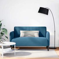 Sofa dwuosobowa niebieska 109 cm aksamitna