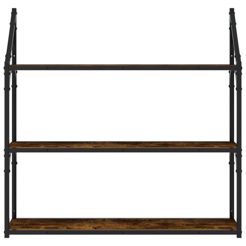 Regał ścienny z 3 półkami, przydymiony dąb, 80x21x78,5 cm na Arena.pl