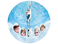 Opłatek na tort Kraina Lodu