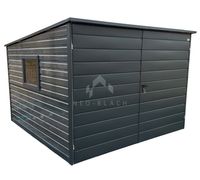 Schowek Domek Ogrodowy 3x3m Brama Dwuskrzydłowa Okno Antracyt Spad NB103