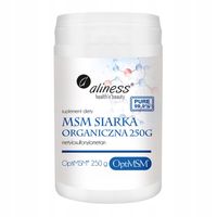 Aliness SIARKA Organiczna MSM w proszku 250 mg CZYSTA Mocne włosy paznokcie