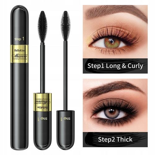 2 W 1 Tusz Do Rzęs 4D Mascara Pogrubiająco Wydłużający Czarny na Arena.pl