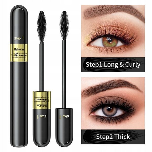 2 W 1 Tusz Do Rzęs 4D Mascara Pogrubiająco Wydłużający Czarny zdjęcie 2