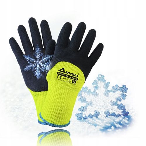 12 PAR Rękawice Robocze Ocieplane Ochronne BHP Grube Zimowe Latex Ciepłe 10 na Arena.pl