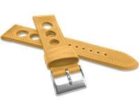 LAVVU Perforowany ochry szyty pasek VINTAGE z luksusowej skóry Top Grain - 22