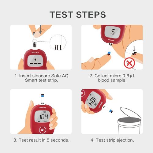 Glukometr Sinocare SAFE AQ SMART w mg/dl z 25 paskami i 25 lancetami na Arena.pl