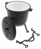 KOCIOŁEK MYŚLIWSKI ŻELIWNY 11L. EMALIOWANY GARNEK