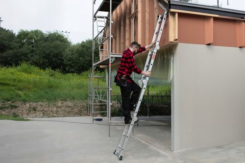 Drabina aluminiowa składana przegubowa wielofunkcyjna 4x3 + podest na Arena.pl