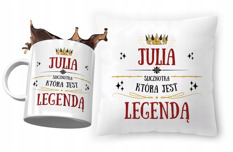 Zestaw Dla Juli Poduszka + Kubek Na Prezent Z Nadrukiem Ze Zdjęciem zdjęcie 1