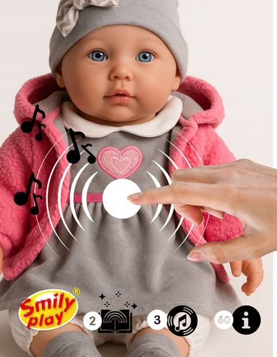 Lalka bobas mówi śpiewa uczy 2 języki interaktywna córeczka 32cm 2L+ na Arena.pl