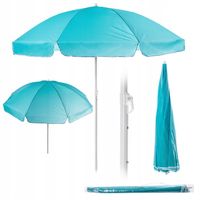 PARASOL OGRODOWY DUŻY SKŁADANY 220cm SOLIDNY PLAŻOWY BALKON TARAS POKROWIEC
