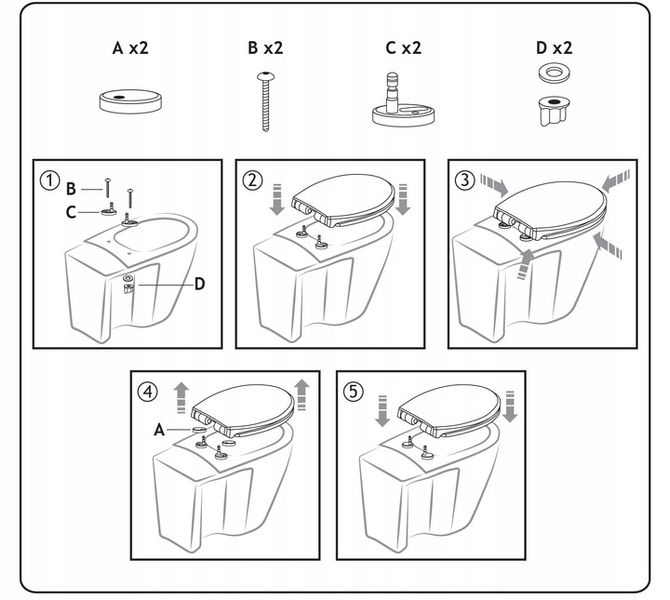 DESKA WC SEDESOWA WOLNOOPADAJĄCA TWARDY DUROPLAST UNIWERSALNA 35X42 ESTIVA zdjęcie 2