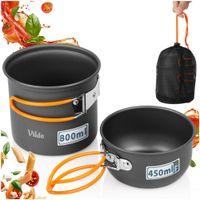 3x Naczynia Turystyczne Kempingowe Piknikowe Garnek Rondel Patelnia Garnki