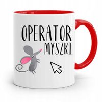 Kubek Czerwony Informatyka Programisty Operator Z Nadrukiem Ze Zdjęciem