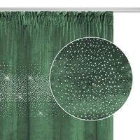 Zasłona gotowa na taśmie Shiny 140x270 welurowa krysz butelkowa zieleń