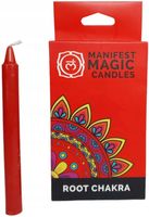ZESTAW CZERWONYCH ŚWIEC MANIFEST MAGIC CANDLES CZAKRA PODSTAWY 12 SZTUK