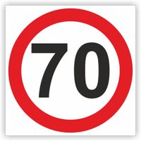 ZNAK DROGOWY Ograniczenie prędkości 70 km b33 30cm