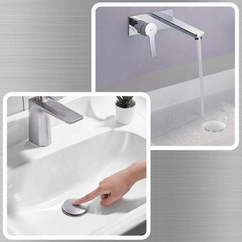 KOREK UMYWALKOWY AUTOMATYCZNY KLIK KLAK AUTO BEZ PRZELEWU SREBRNY na Arena.pl