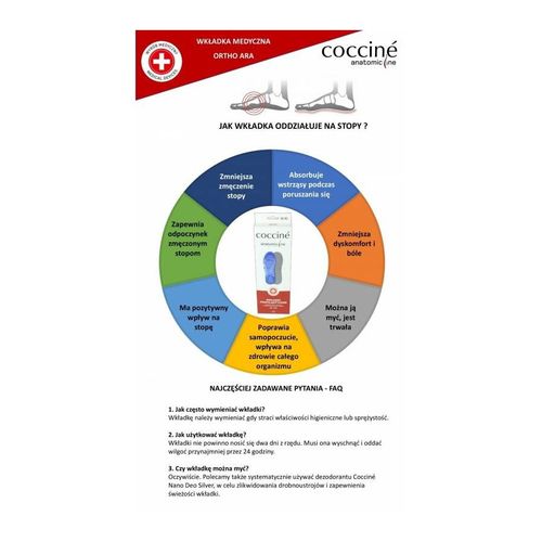 r. 36-40 - żelowa wkładka medyczna coccine ortho ara na Arena.pl