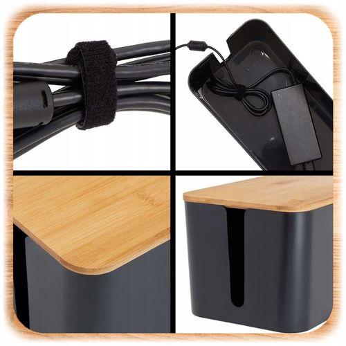 ORGANIZER NA KABLE POJEMNIK PUDEŁKO NA LISTWY KABLI PRZEWODY BOX DREWNO L na Arena.pl