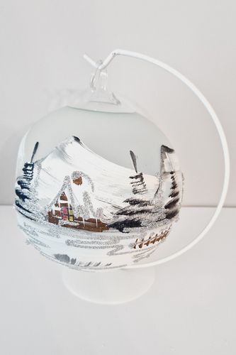Bombka Świąteczna ze Szkła z Zimowym Pejzażem z Miejscem na Świeczkę na Arena.pl