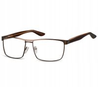 Męskie Okulary Oprawki KOREKCYJNE zerówki Optyczne SUNOPTIC Brązowe METAL