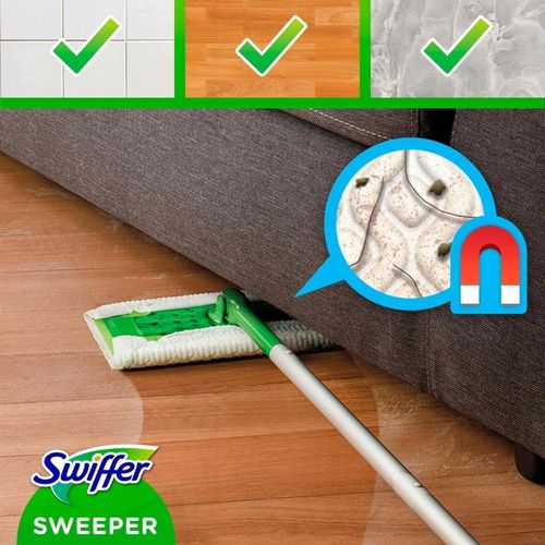 Swiffer Dry+Wet Kit Zestaw: mop, 8 suchych i 3 mokre chusteczki do kurzu na Arena.pl