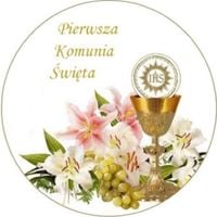 Opłatek na tort Tort Pierwsza Komunia Święta Biblia Hostia Tekst