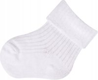 SKARPETKI NIEMOWLĘCE BEZUCISKOWE BIAŁE 0-3m