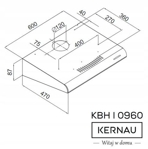 Okap kuchenny podszafkowy KERNAU KBH I 0960 W na Arena.pl