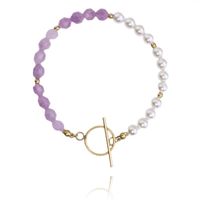 bransoletka na rękę stal chirurgiczna pozłacana 14k złotem bst1405