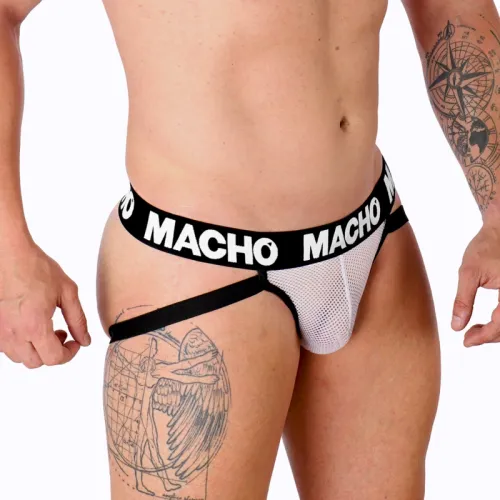 macho jock mx26x1 grid siatkowy jockstrap biały m elastyczna tkanina na Arena.pl