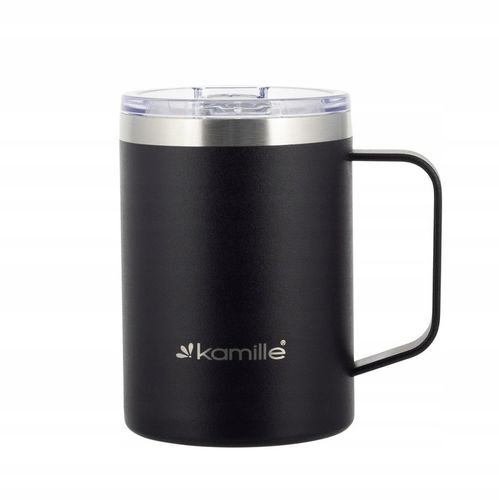 KUBEK TERMICZNY stalowy TERMOS do kawy herbaty z uchwytem KAMILLE 360ml na Arena.pl
