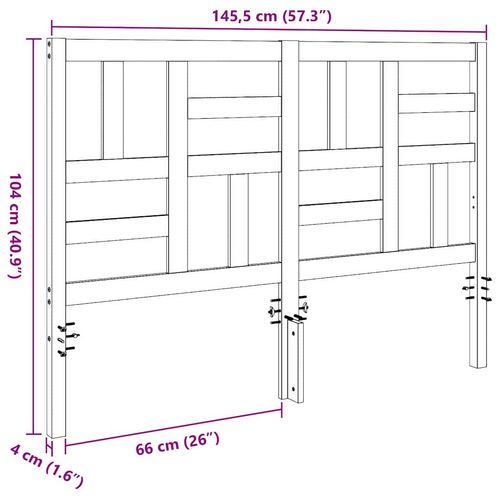 Wezgłowie łóżka Z zagłówkiem Woskowy brąz 145.5 x 4 x 104 cm na Arena.pl
